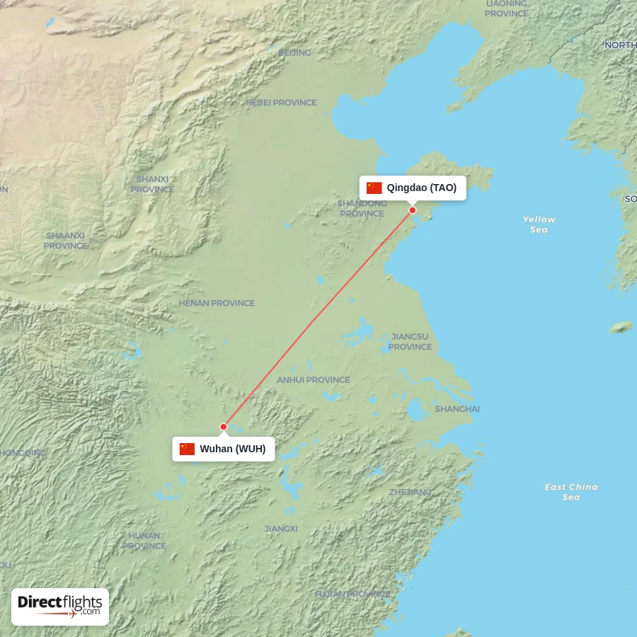 WUH - TAO route map