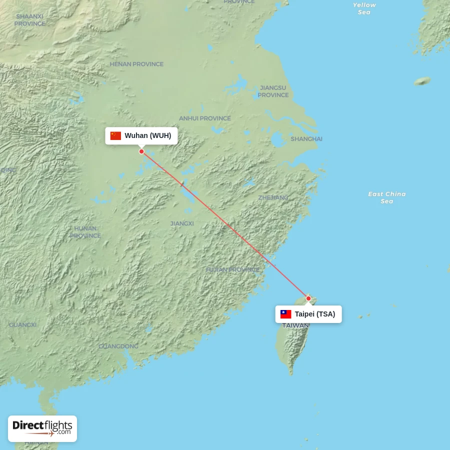 WUH - TSA route map