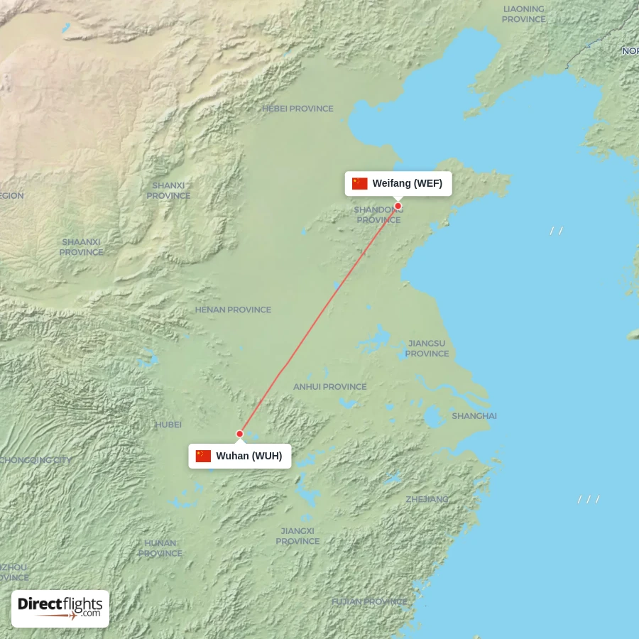 WUH - WEF route map