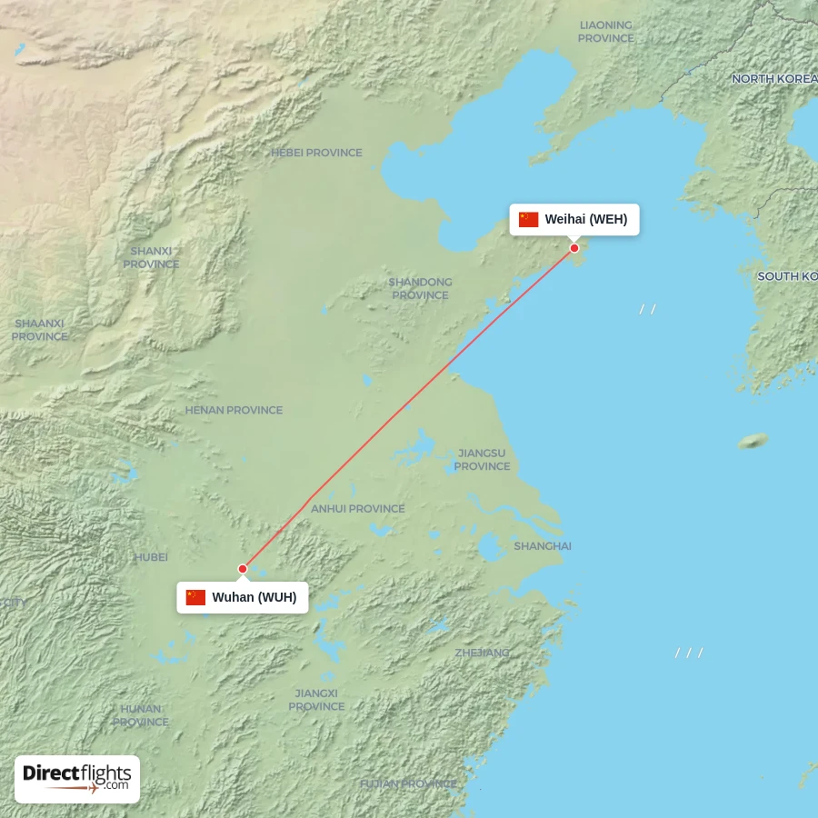 WUH - WEH route map
