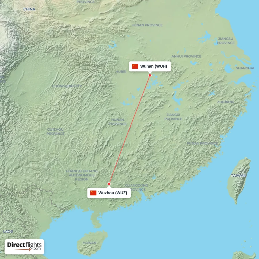 WUH - WUZ route map