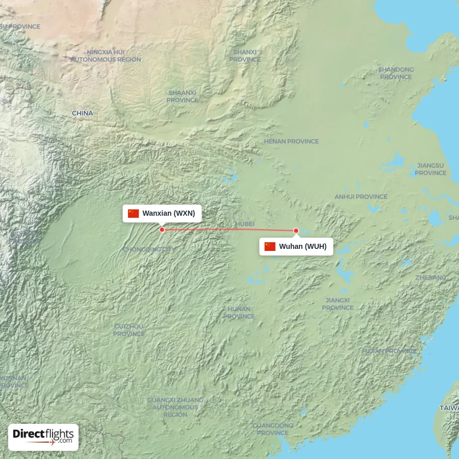 WUH - WXN route map