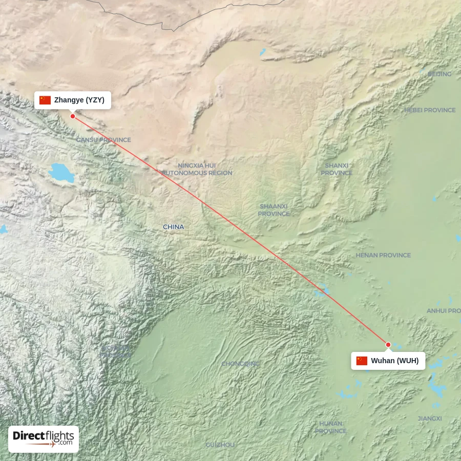 WUH - YZY route map