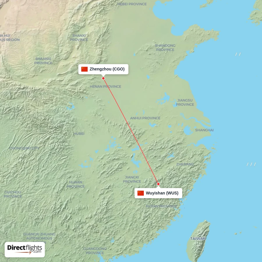 WUS - CGO route map