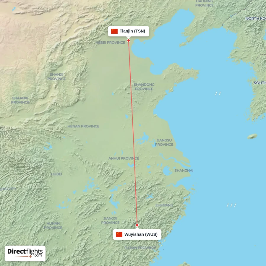 WUS - TSN route map