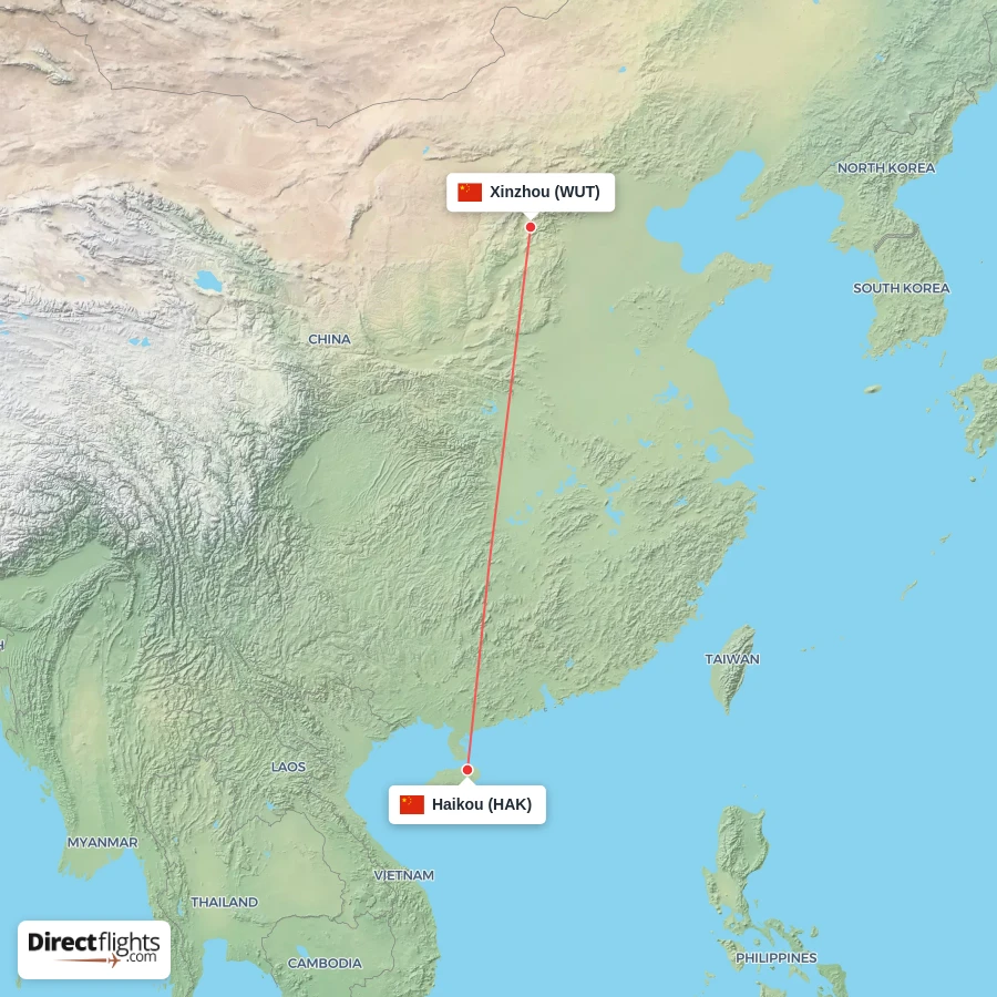 WUT - HAK route map