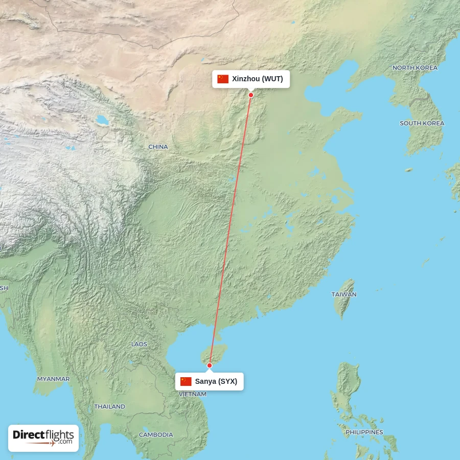 WUT - SYX route map