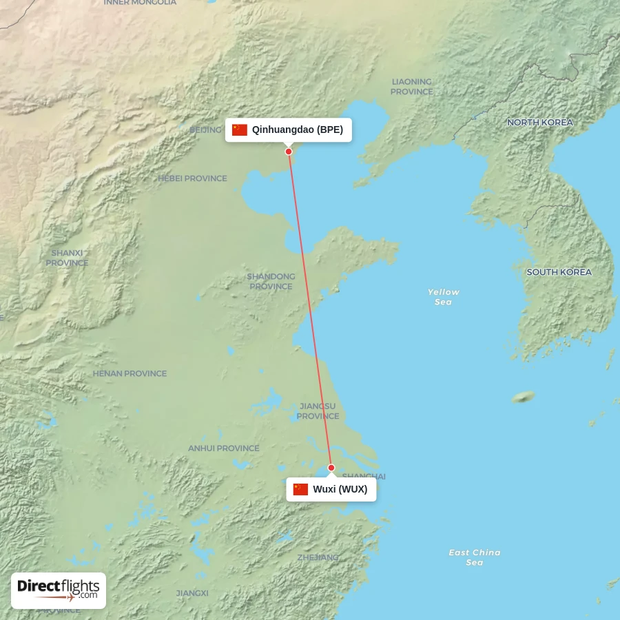 WUX - BPE route map