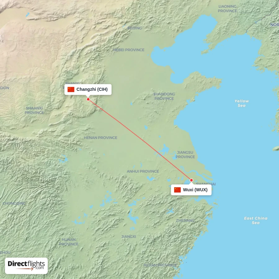 WUX - CIH route map