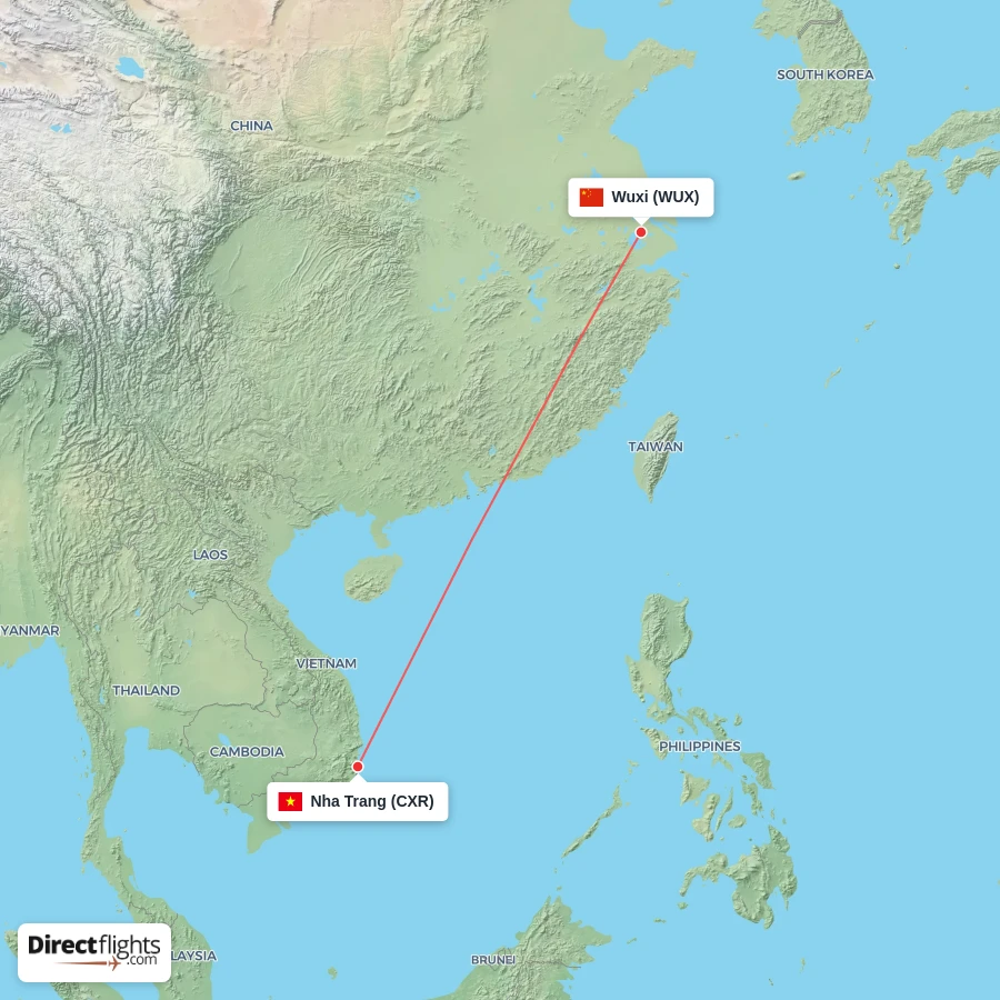 WUX - CXR route map