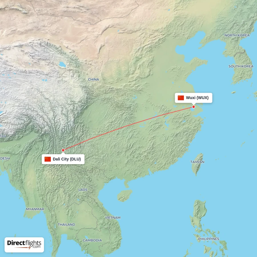 WUX - DLU route map