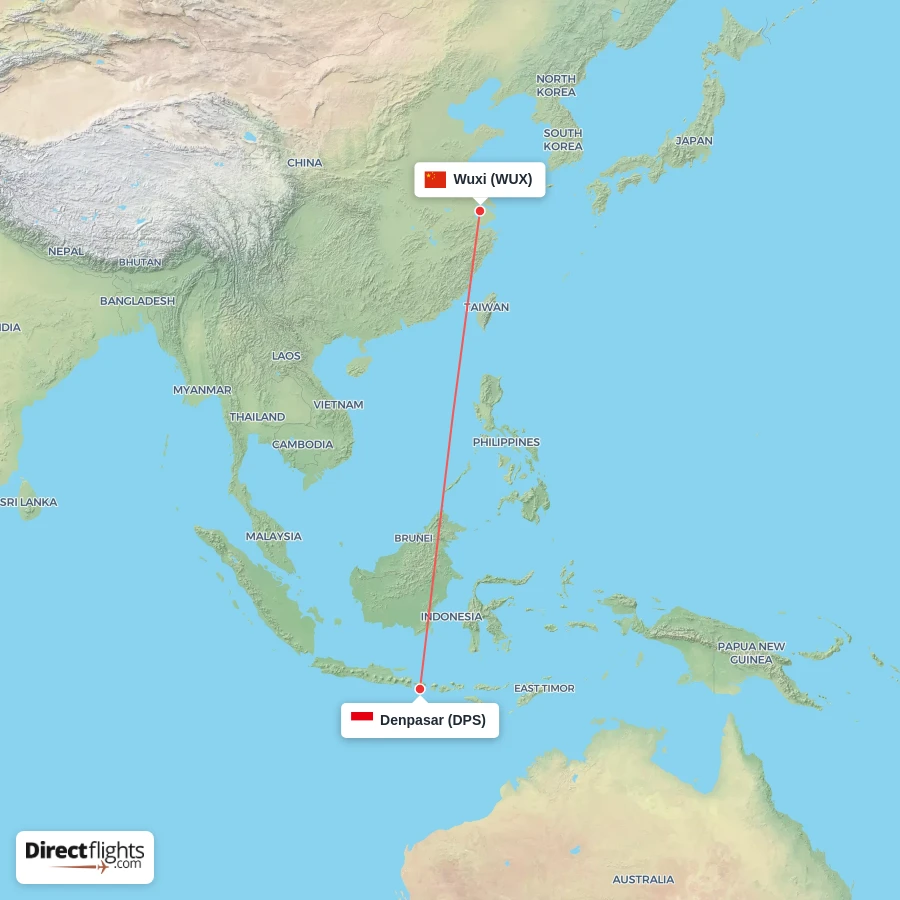WUX - DPS route map