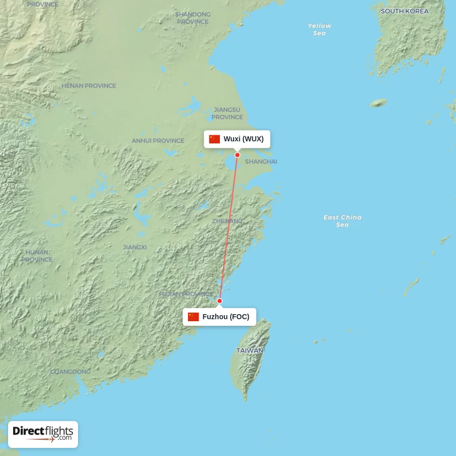 WUX - FOC route map
