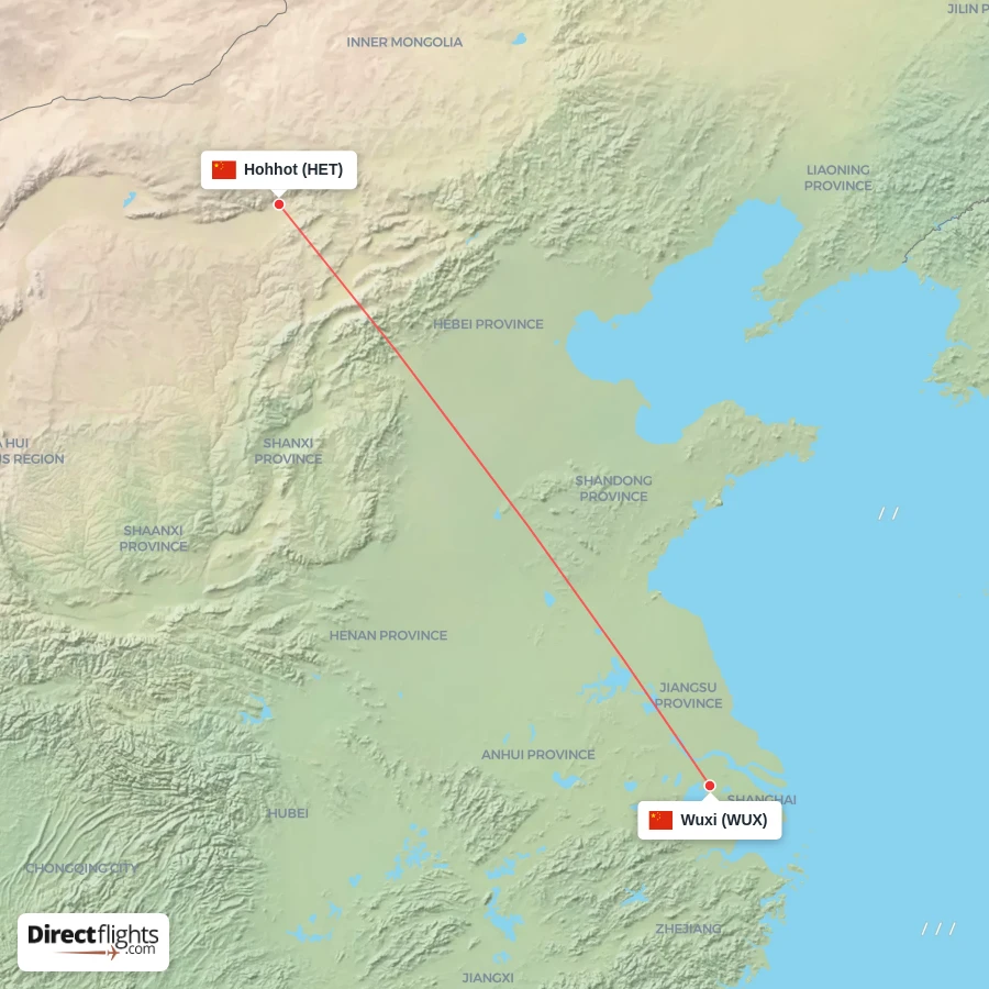 WUX - HET route map