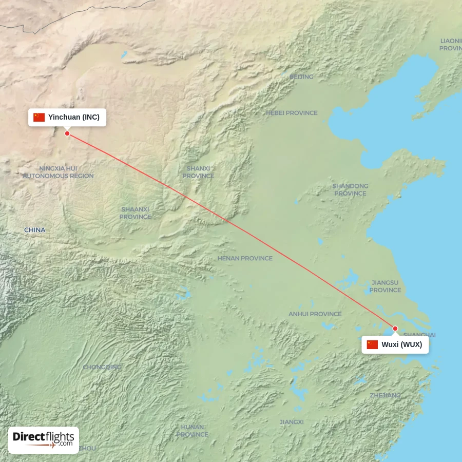 WUX - INC route map