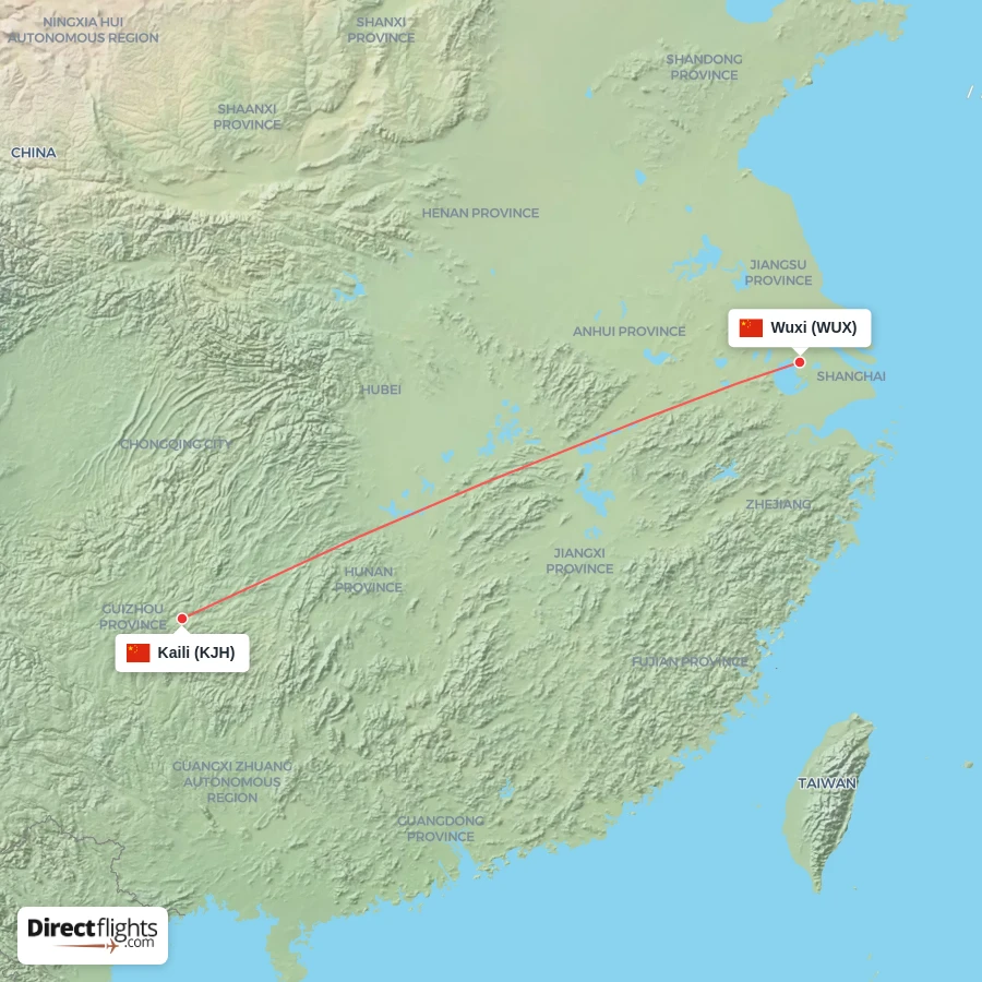 WUX - KJH route map