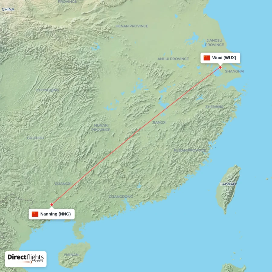 WUX - NNG route map