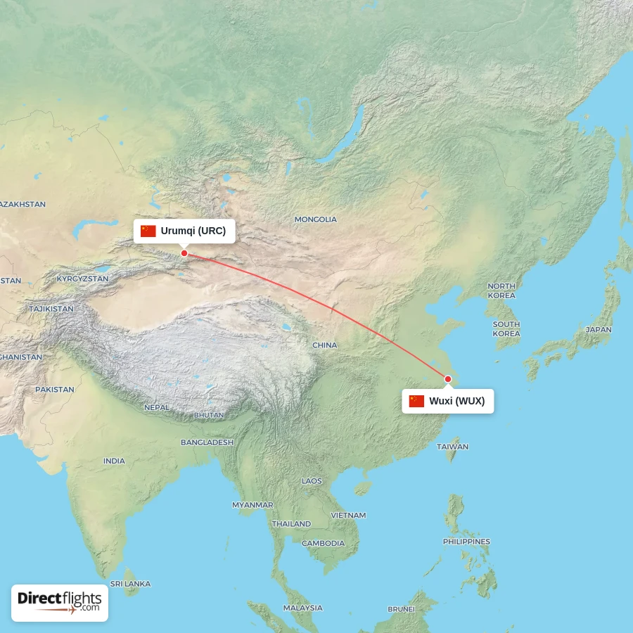 WUX - URC route map