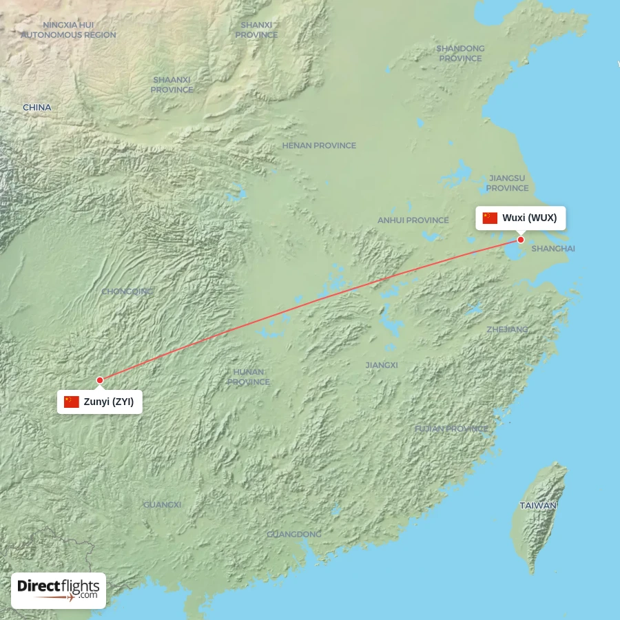 WUX - ZYI route map
