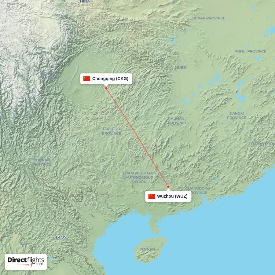 WUZ - CKG route map