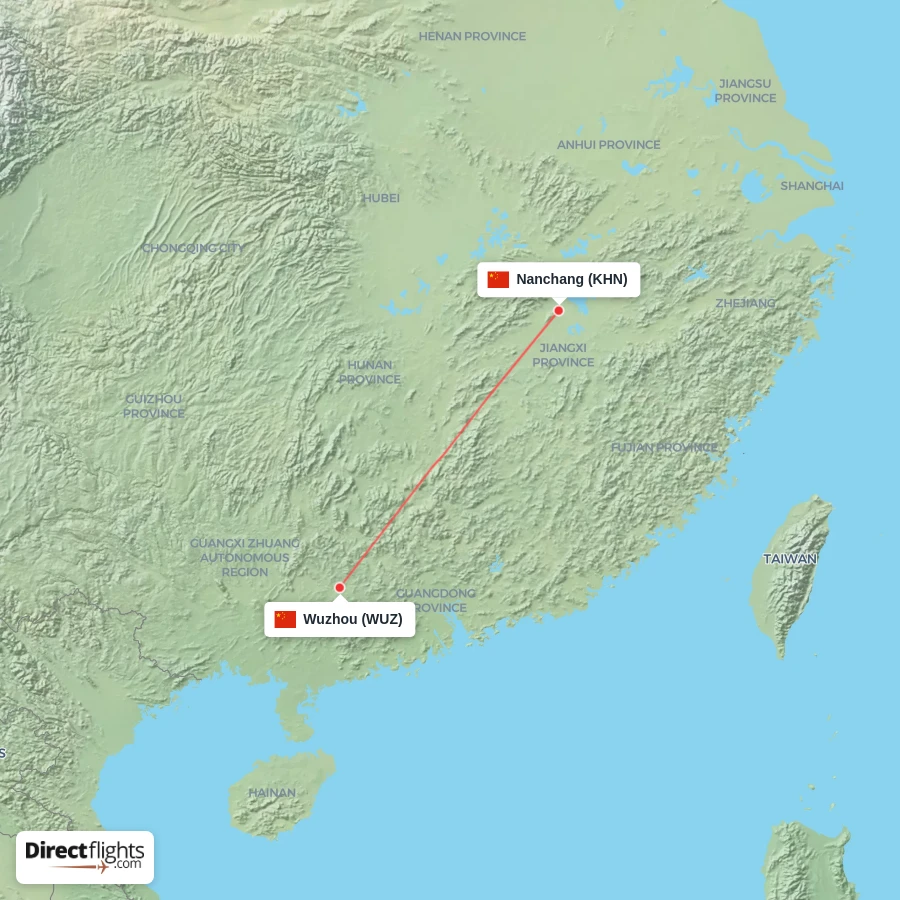 WUZ - KHN route map