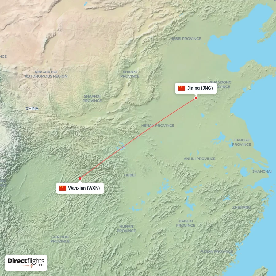 WXN - JNG route map