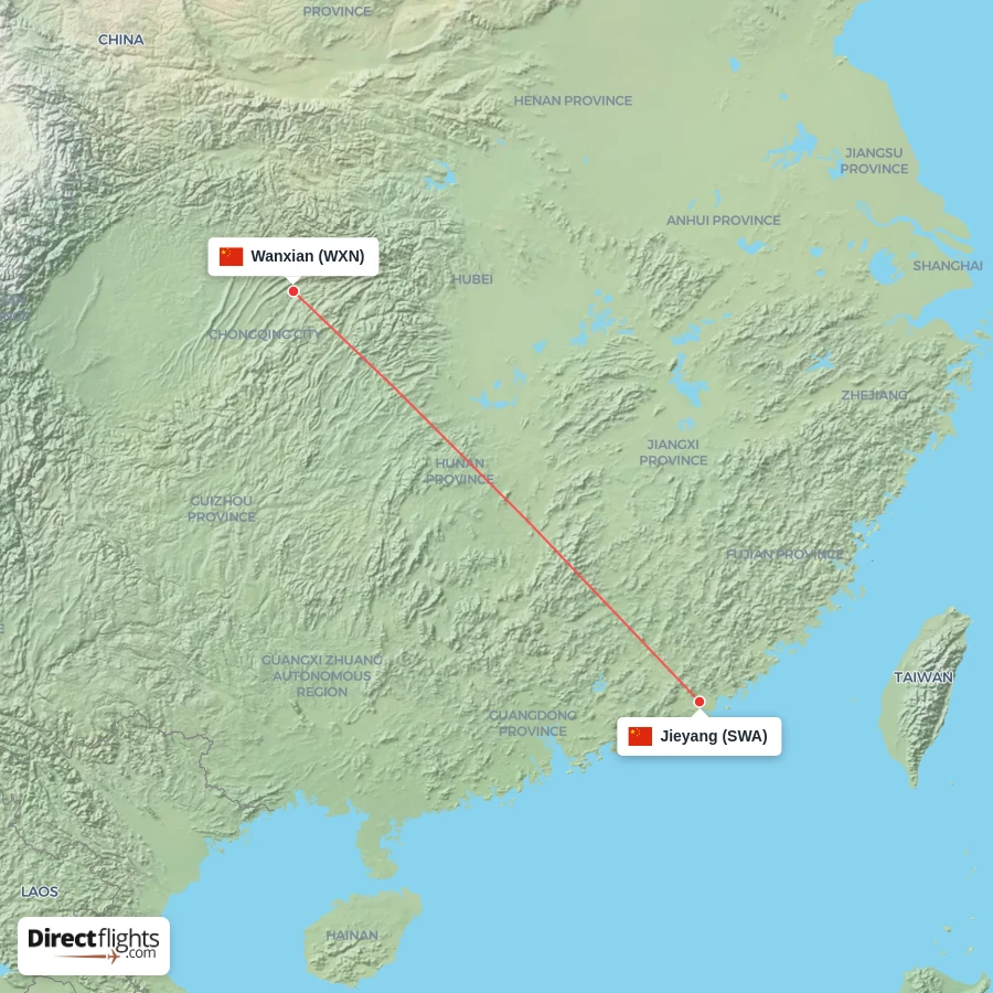 WXN - SWA route map