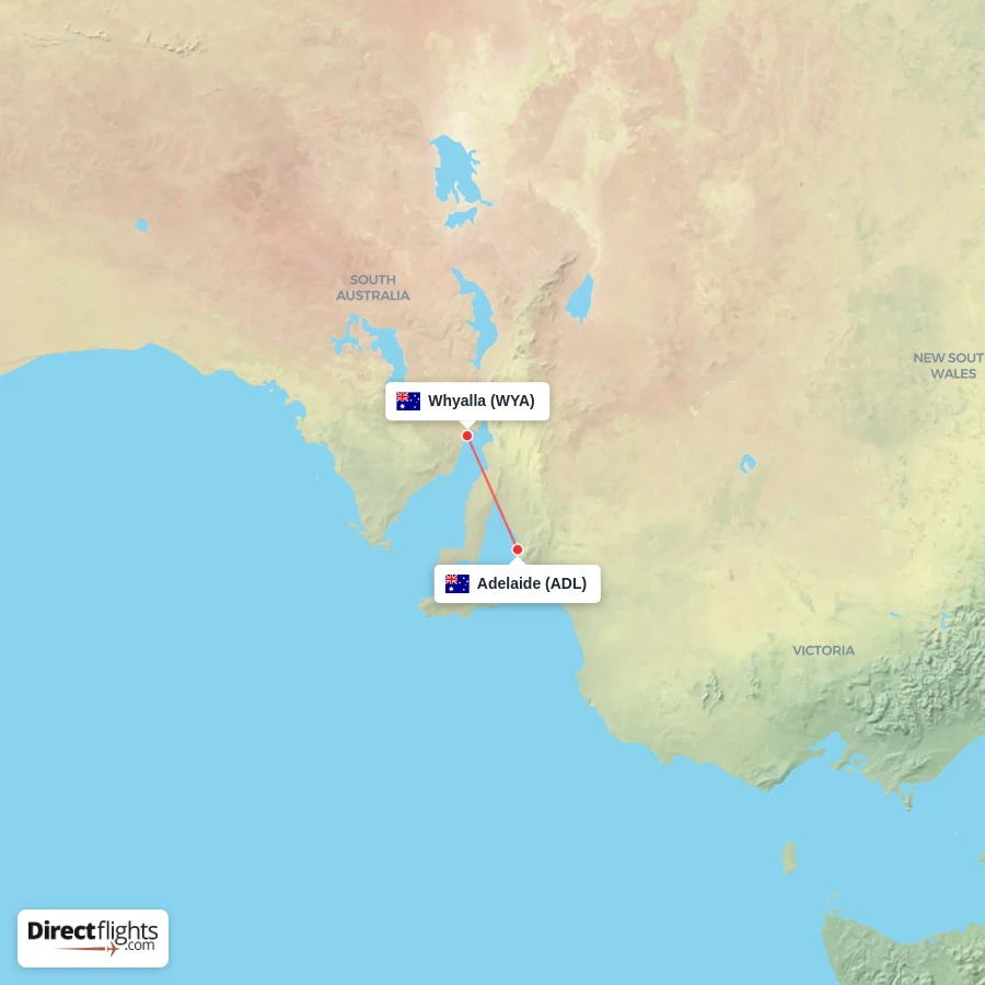 WYA - ADL route map