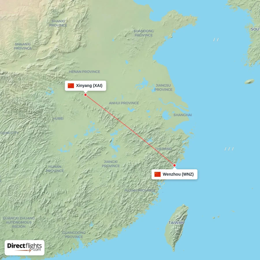 XAI - WNZ route map