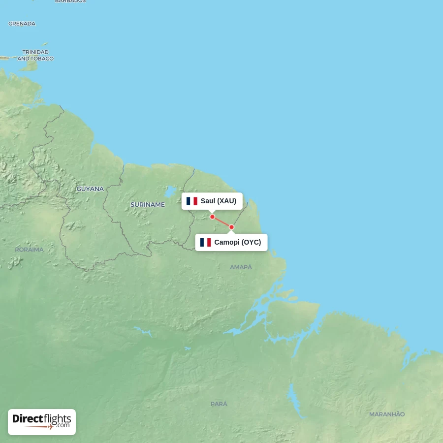 XAU - OYC route map