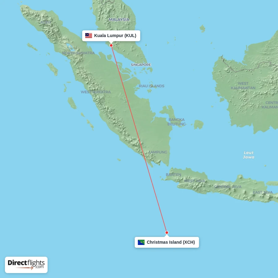 XCH - KUL route map