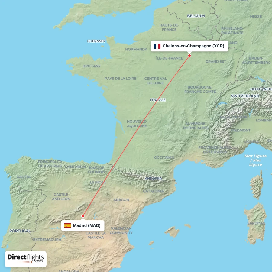 XCR - MAD route map