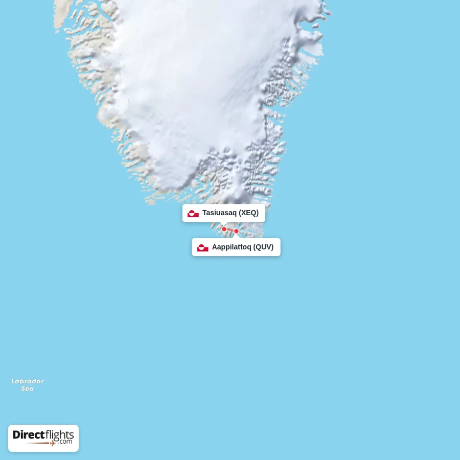 XEQ - QUV route map