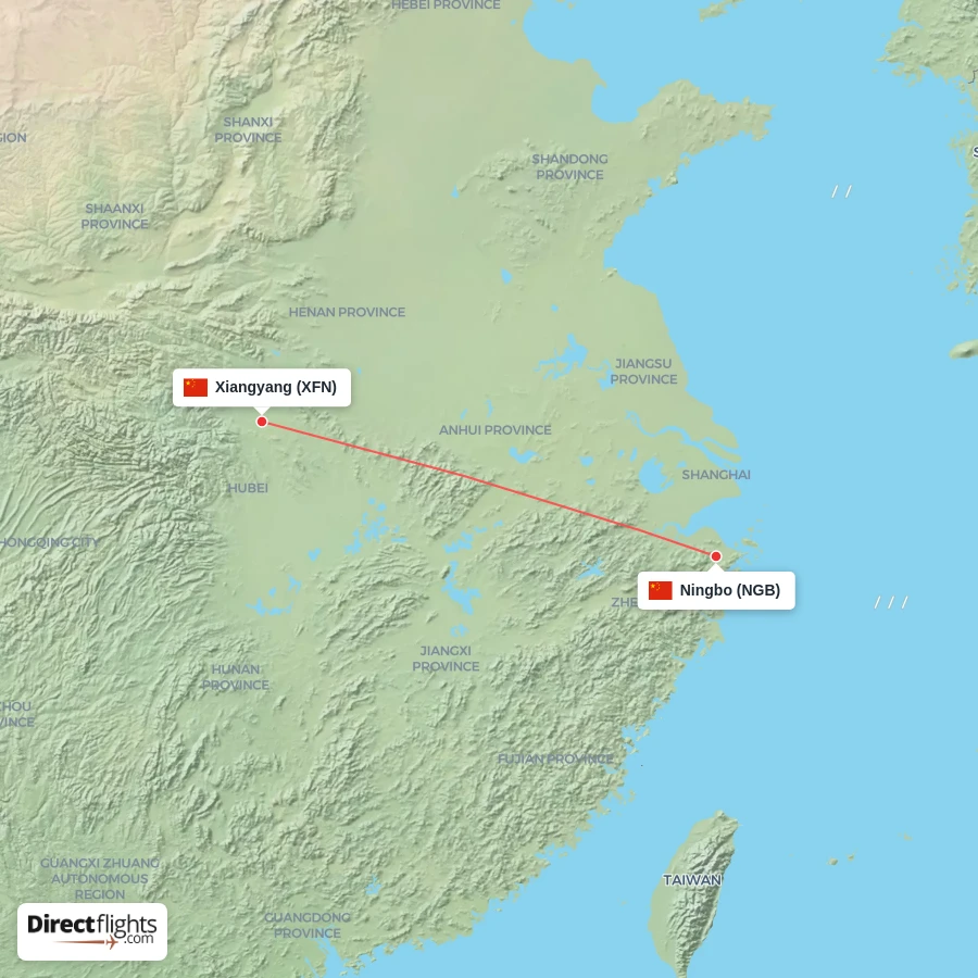 XFN - NGB route map