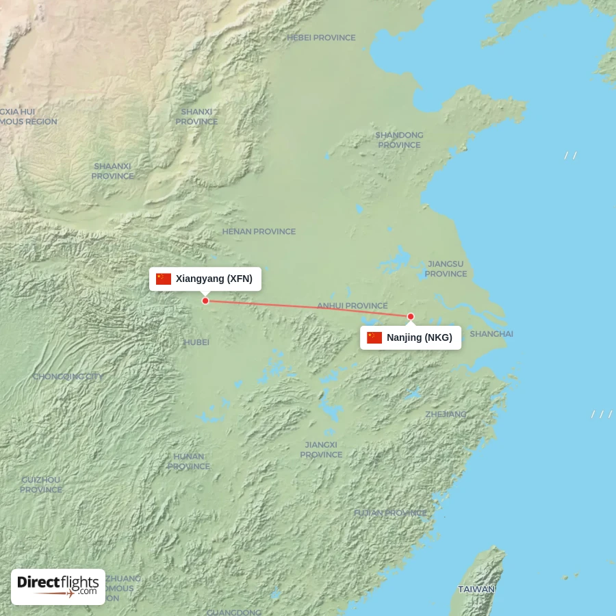 XFN - NKG route map
