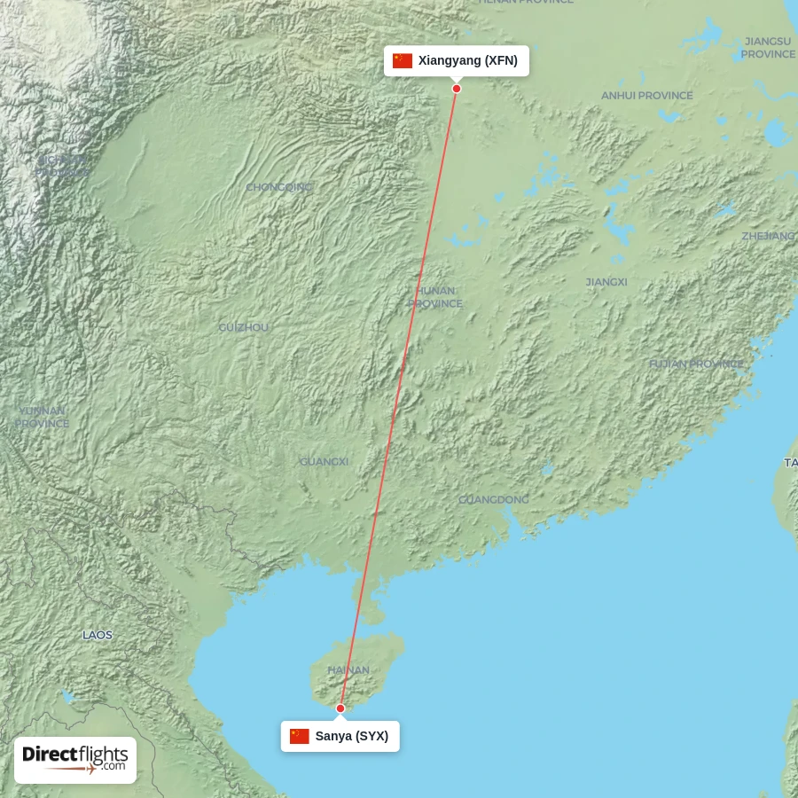 XFN - SYX route map