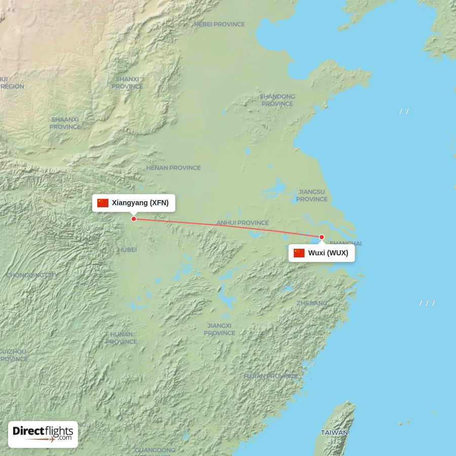 XFN - WUX route map