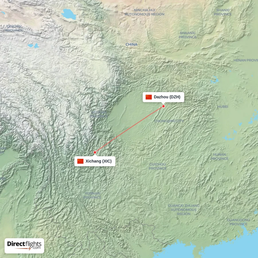 XIC - DZH route map