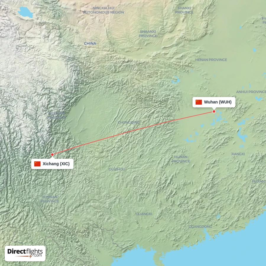 XIC - WUH route map