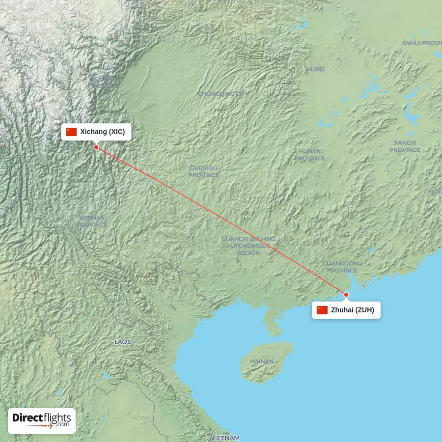 XIC - ZUH route map