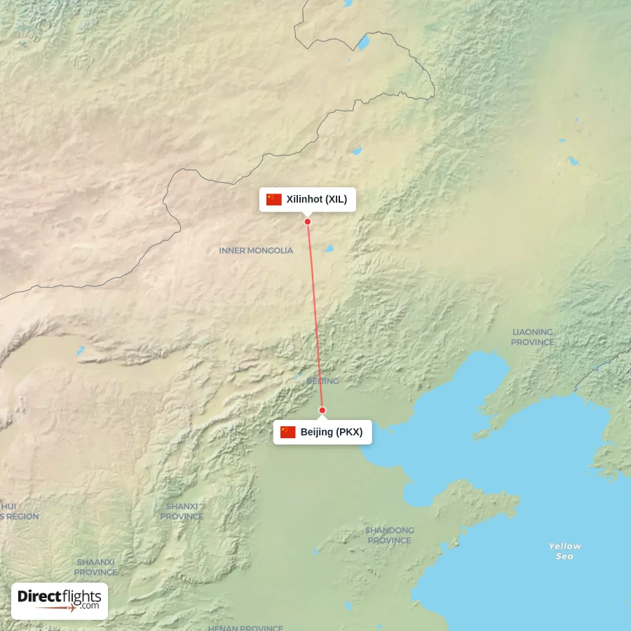 XIL - PKX route map