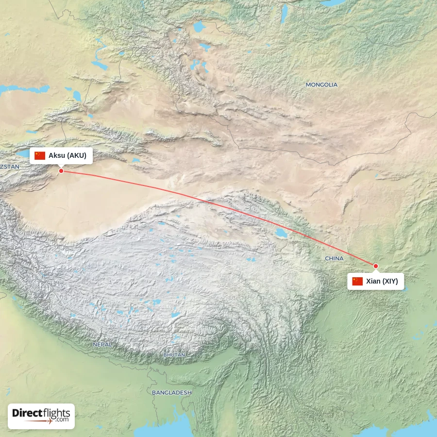 XIY - AKU route map