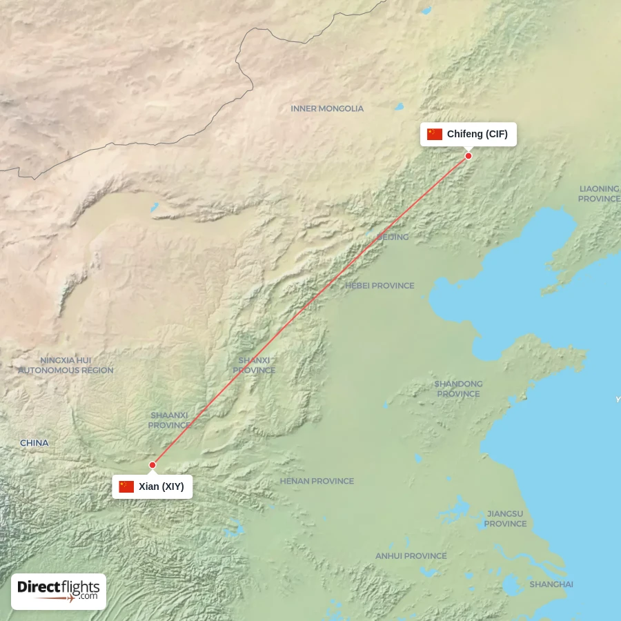 XIY - CIF route map