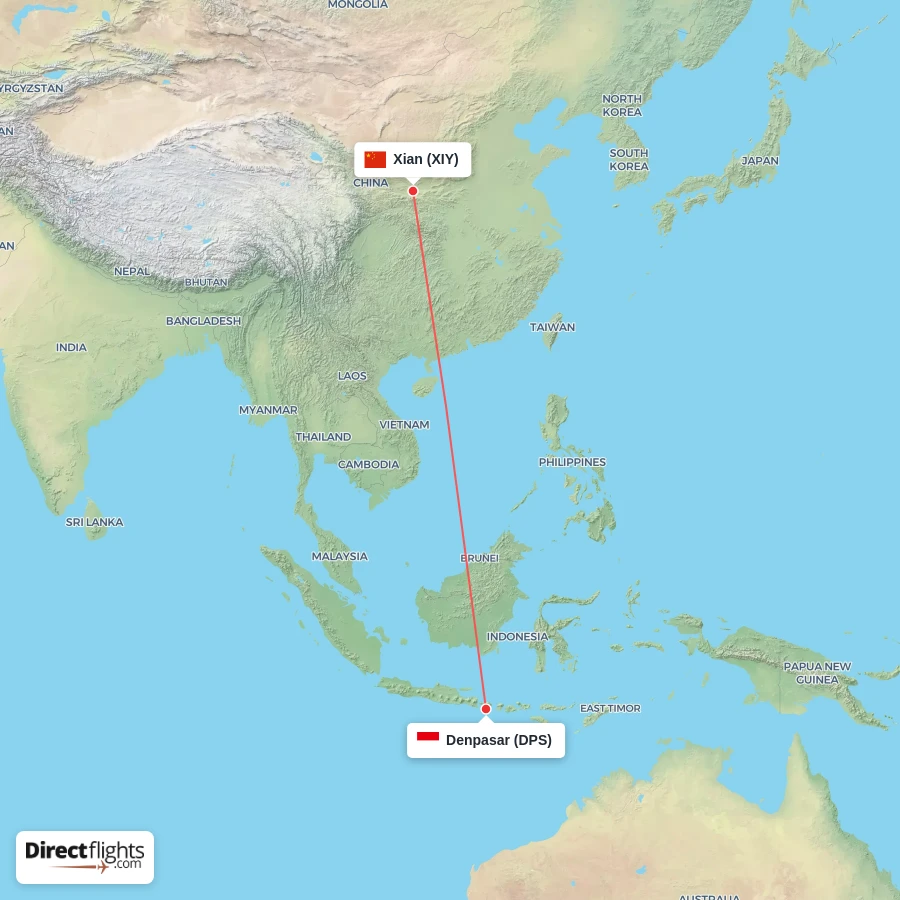 XIY - DPS route map