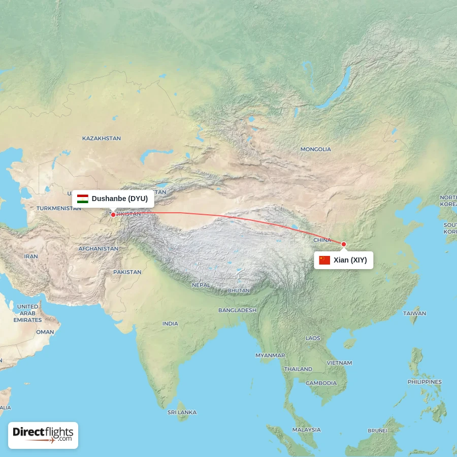 XIY - DYU route map