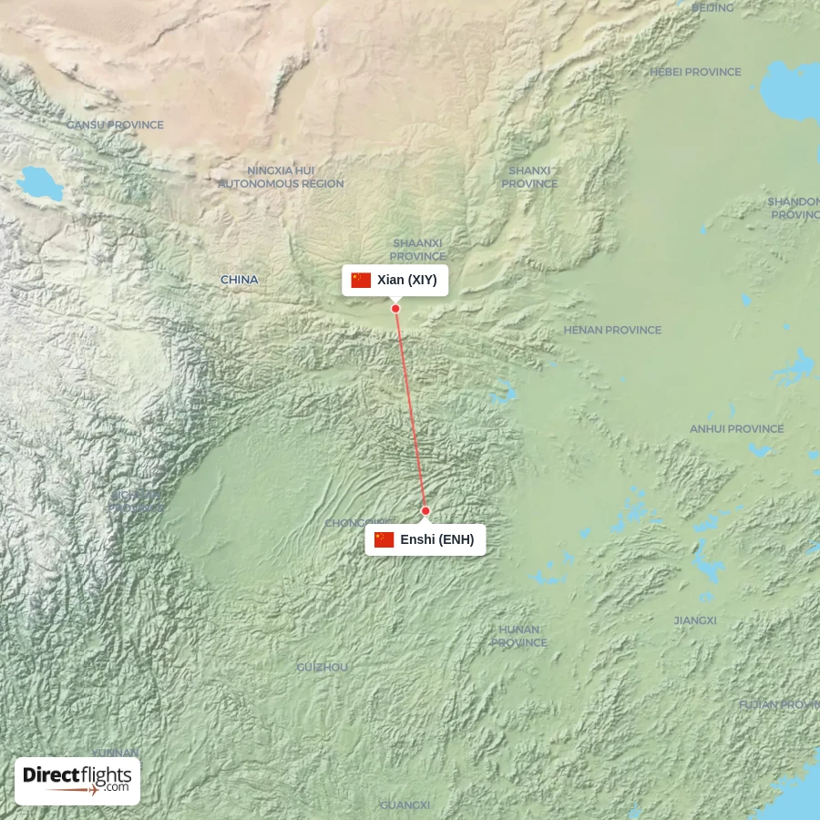 XIY - ENH route map