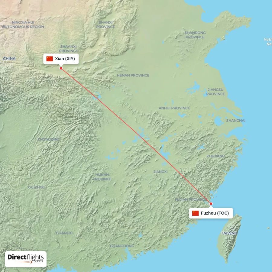 XIY - FOC route map