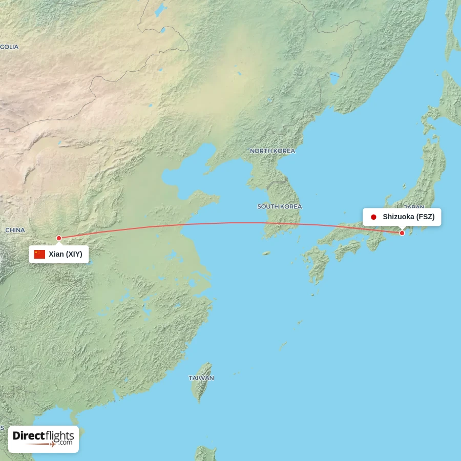 XIY - FSZ route map