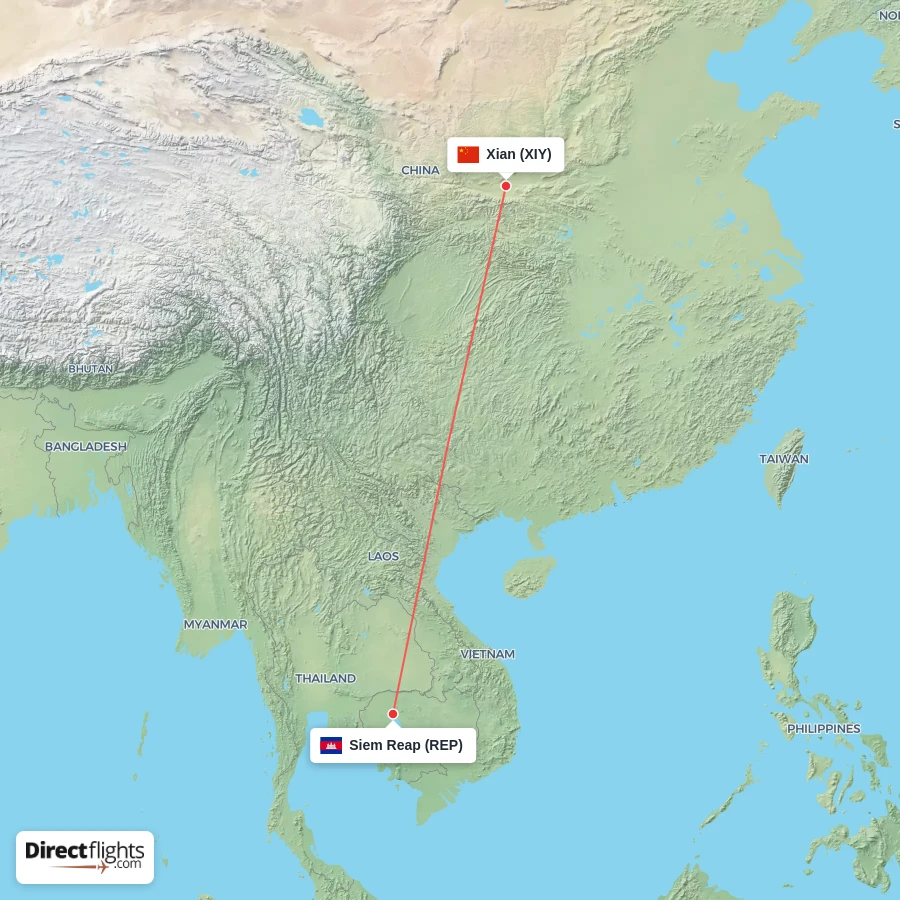 XIY - REP route map