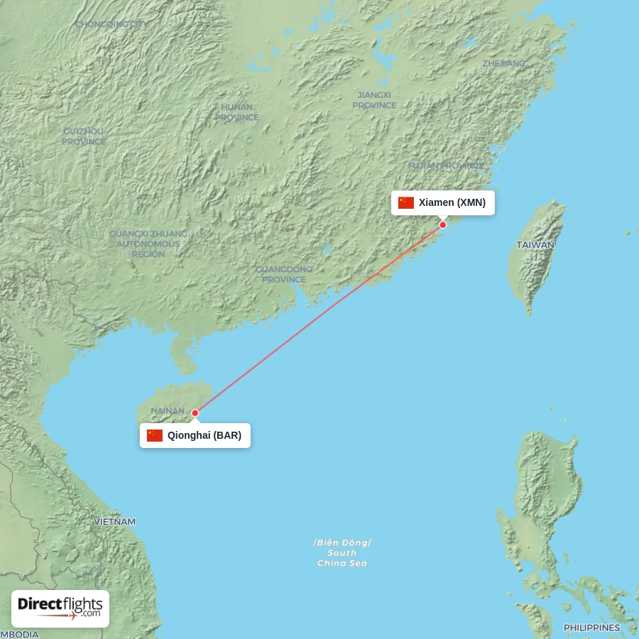 XMN - BAR route map